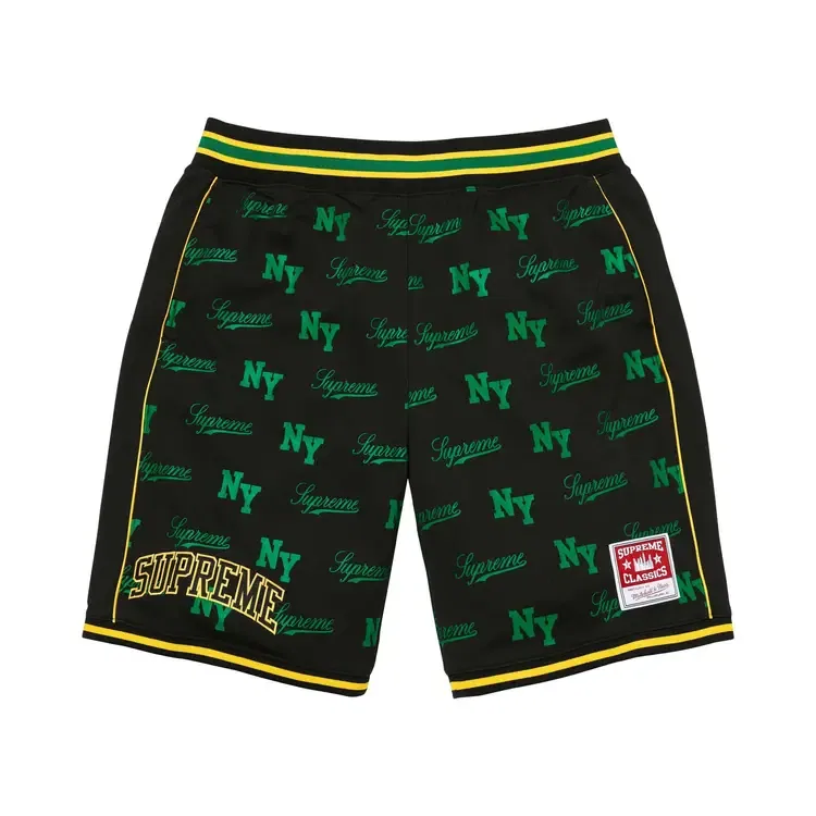 Шорты Supreme x Mitchell & Ness Monogram Short, черный