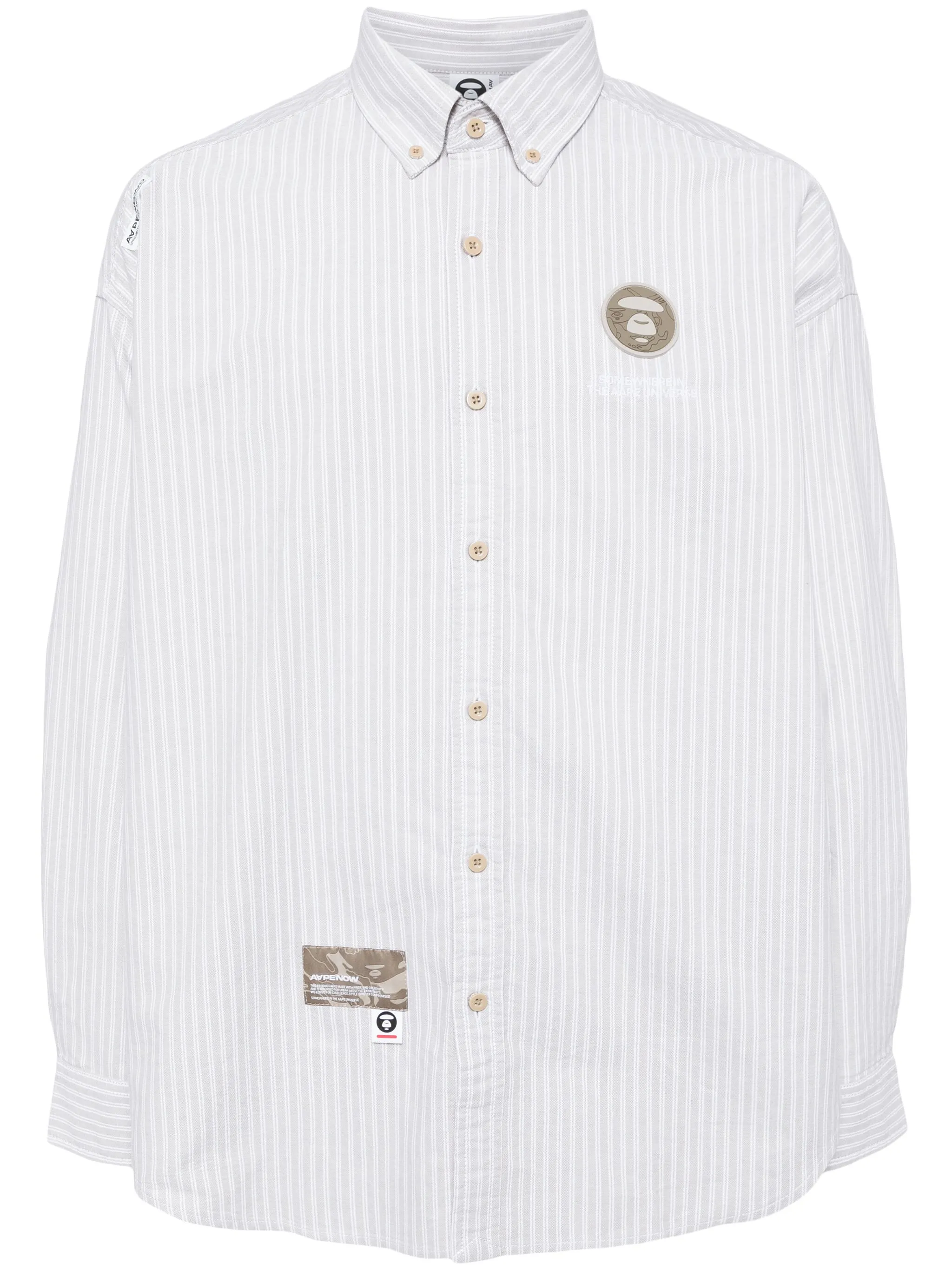 

Рубашка в полоску Aape By A Bathing Ape, белый