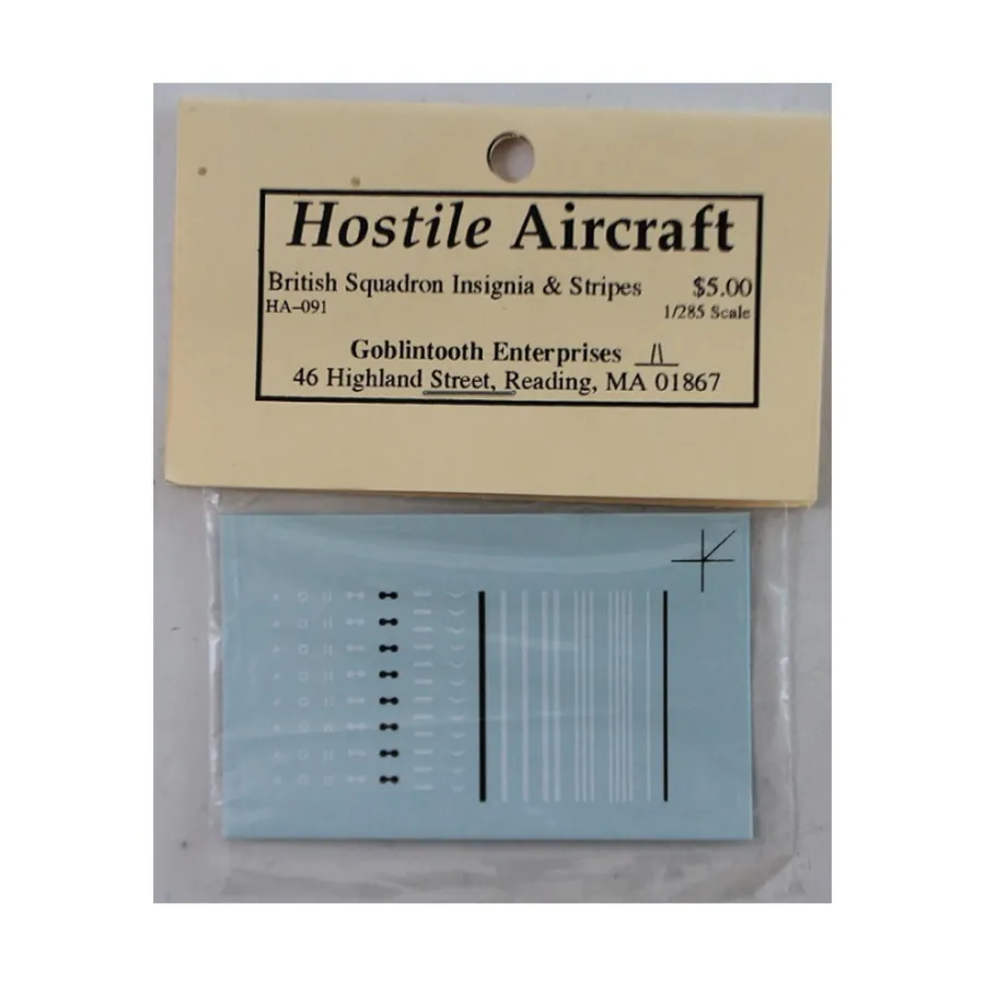 

Знаки отличия и полосы Британской эскадрильи, Hostile Aircraft - Decals (1:285)