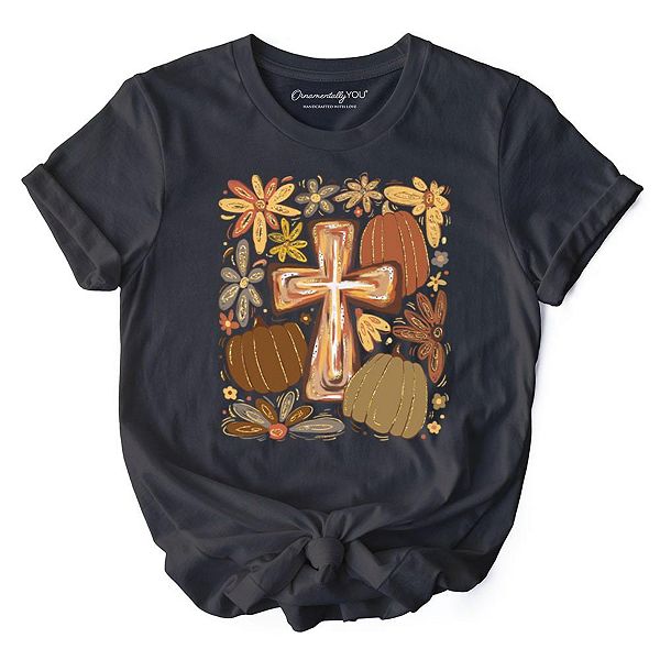 

Футболка Fall blessings, осенняя футболка с христианской верой Ornamentallyyou, Gray