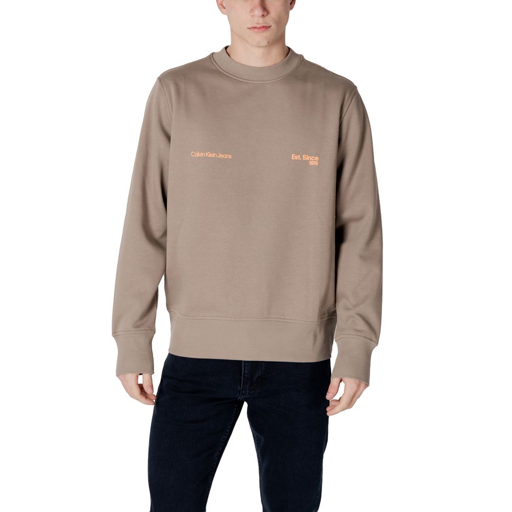 

Бежевый хлопковый свитер Calvin Klein Jeans