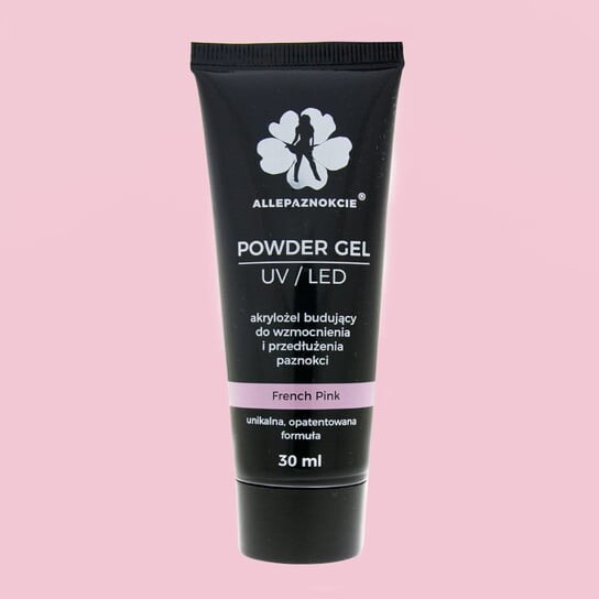 

Пудра-гель French Pink 30мл акриловый гель, AllePaznokcie