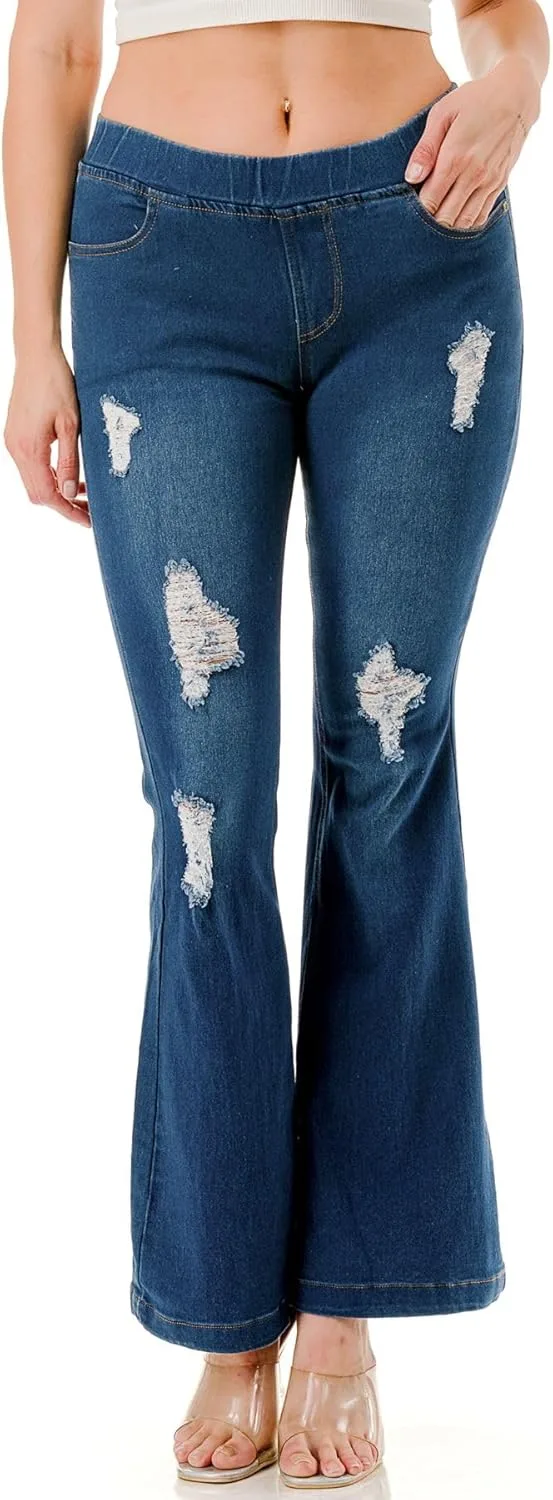 

Женские джинсы-джеггинсы с растяжкой и расклешенным низом Jvini