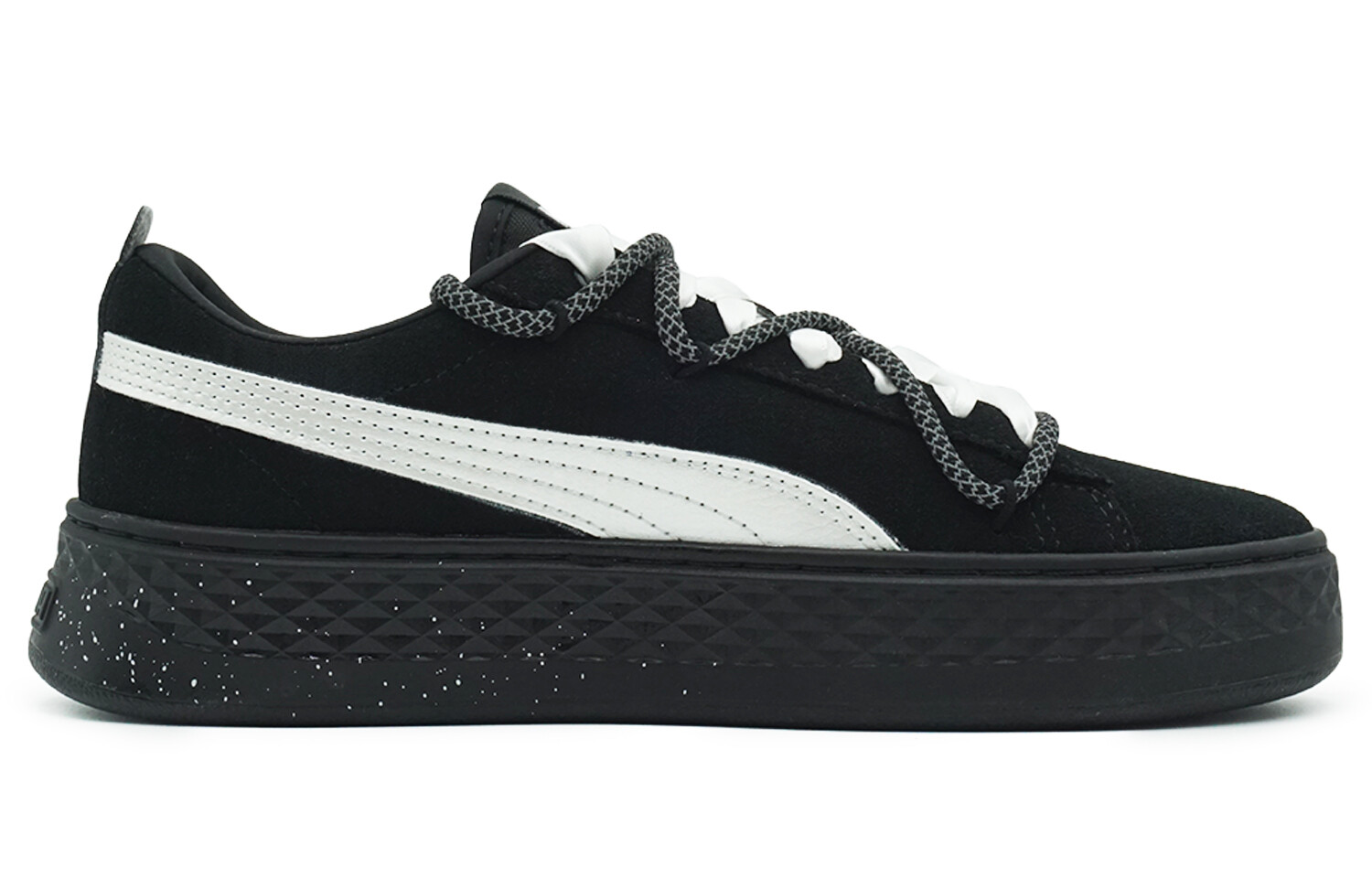 

Кроссовки Puma Smash Platform Skateboarding Shoes Women's Low-top Black/silver, черный