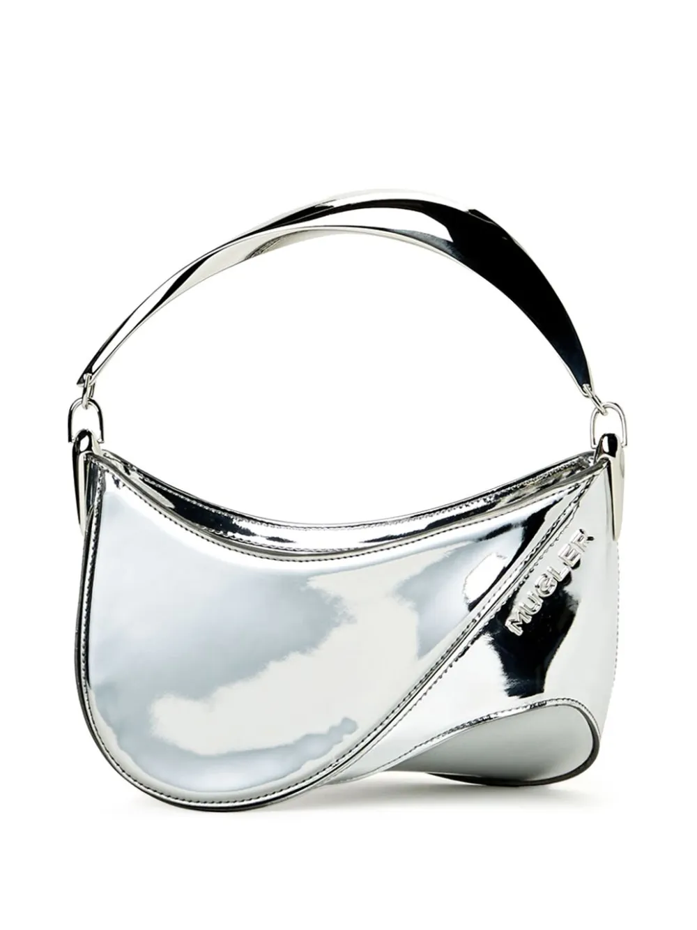 

Маленькая сумка-тоут Spiral Curve 01 Mugler, серебяный