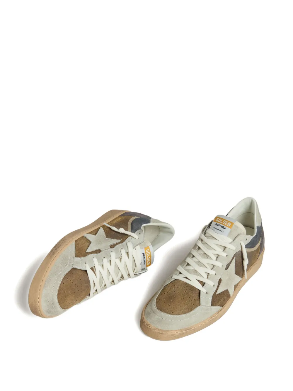 Кожаные кроссовки Ball Star Golden Goose, коричневый — фото 4