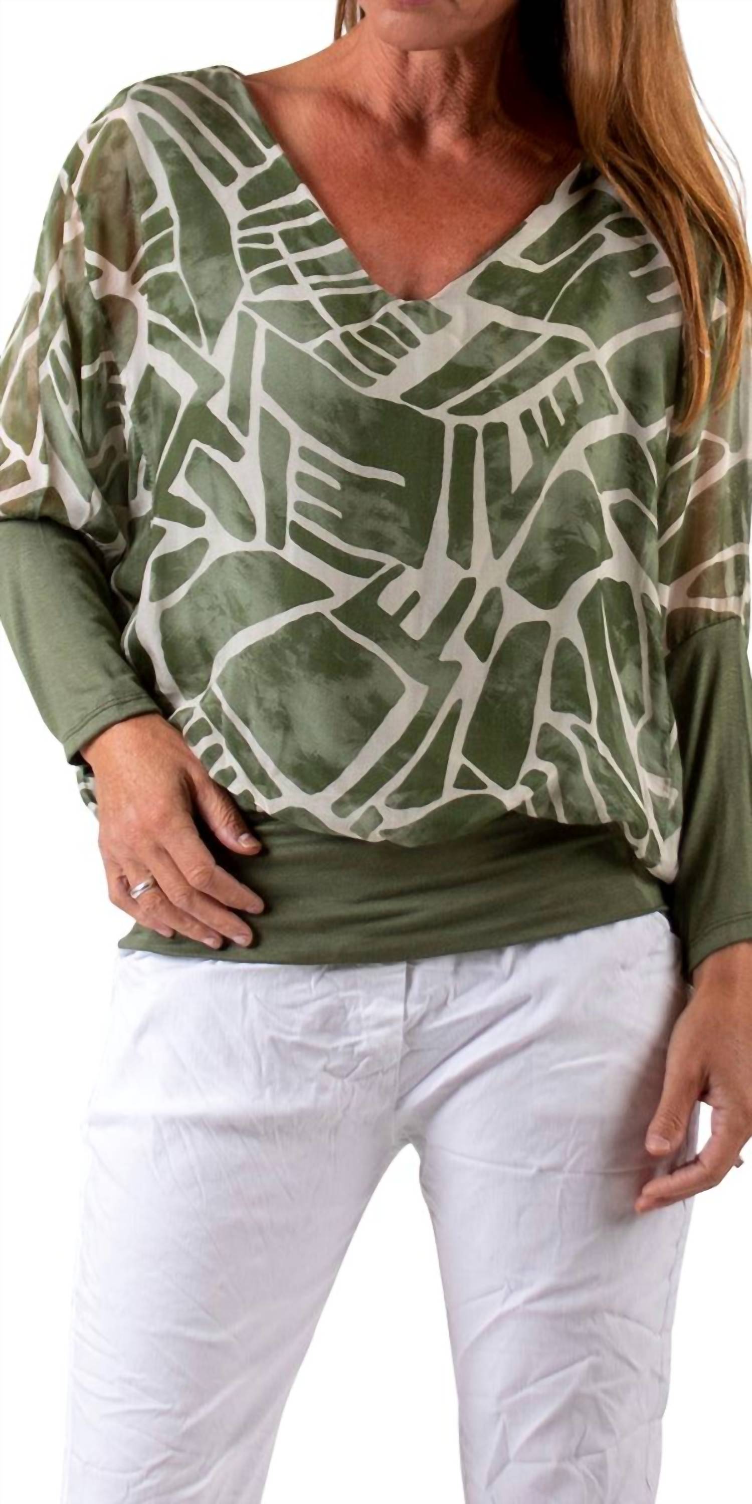 

Капри Астратта Блузка в оливковом GIGI MODA