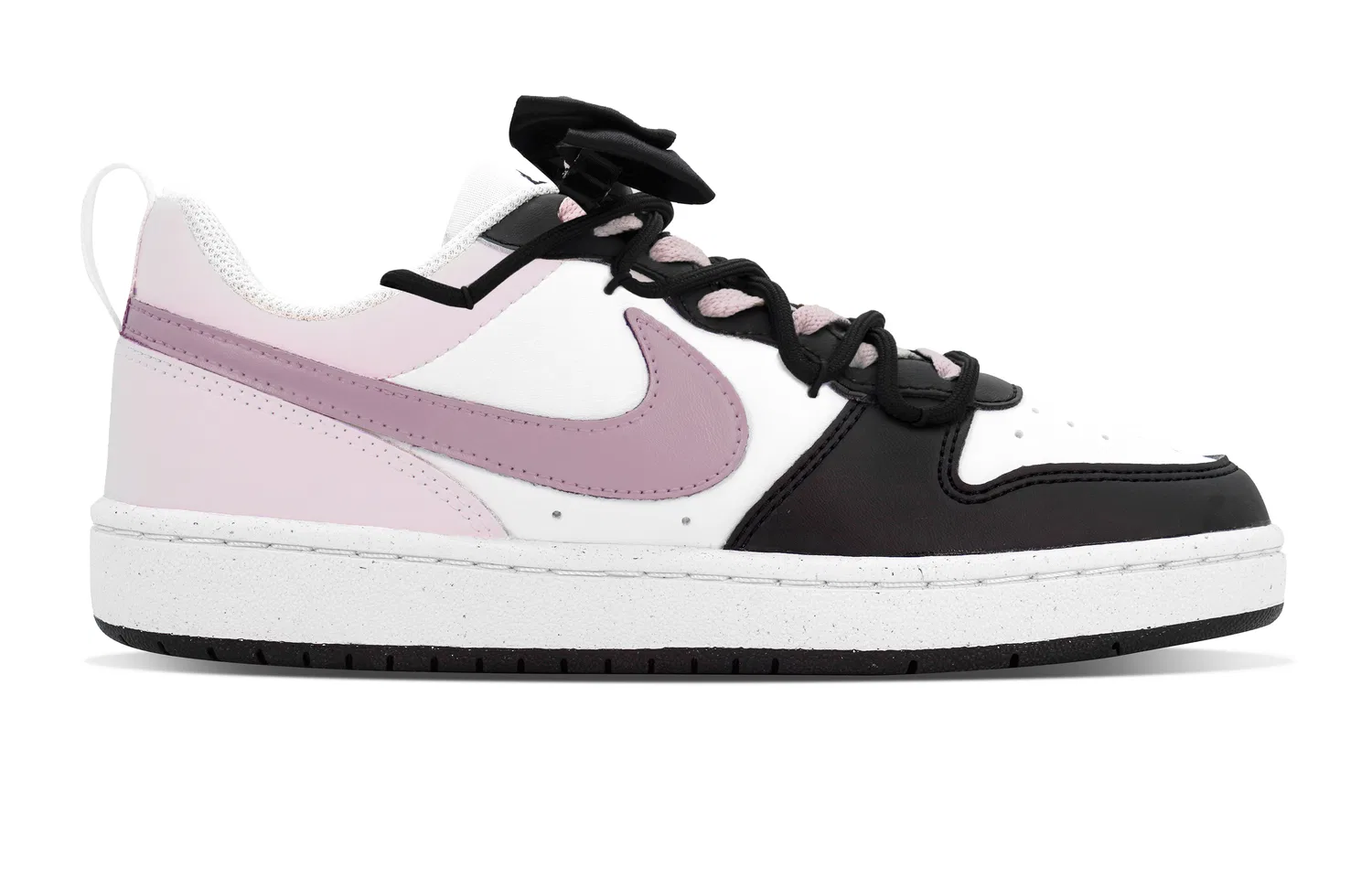 Кроссовки для скейтбординга детские Court Borough Biu Sweetheart Cat Paw Leather Low top Black Pink Teenagers Nike, Black Pink (Box) — фото 4