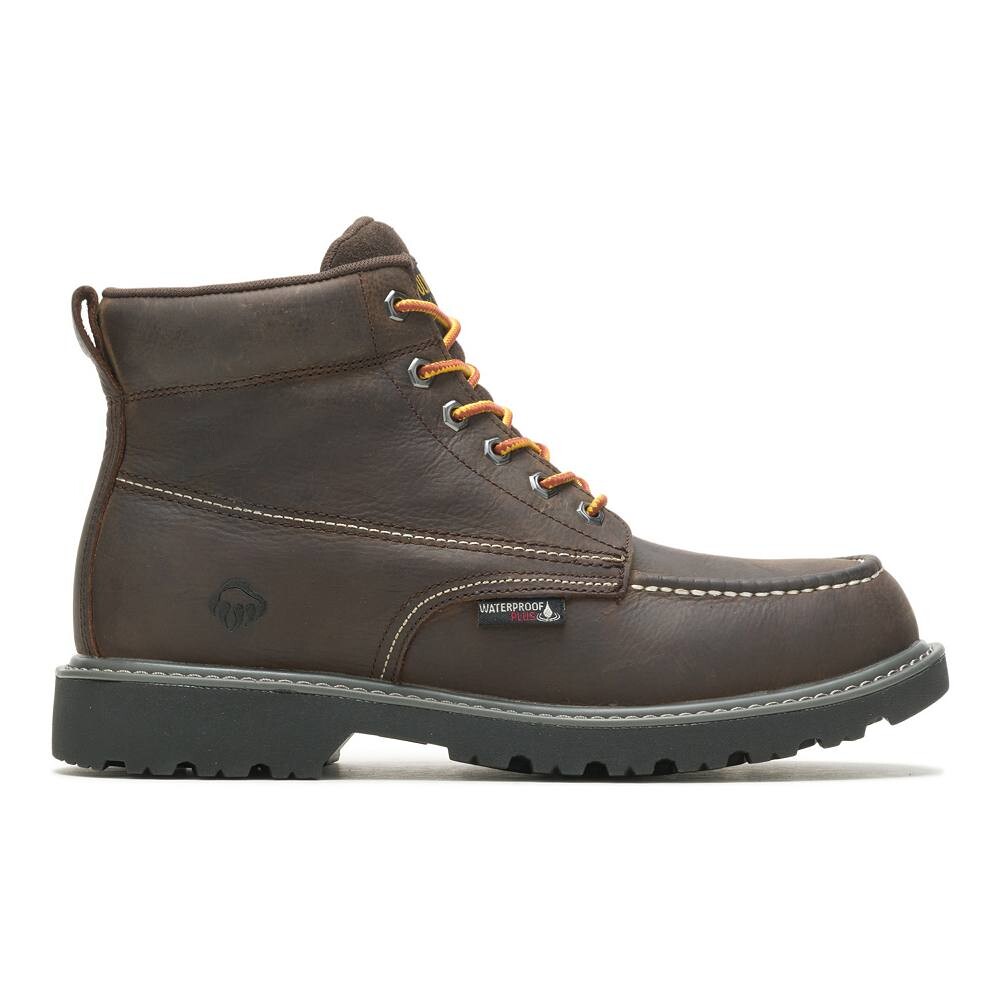 Мужские водонепроницаемые рабочие ботинки Wolverine Floorhand Moc Toe, цвет Dark Coffee — фото 2