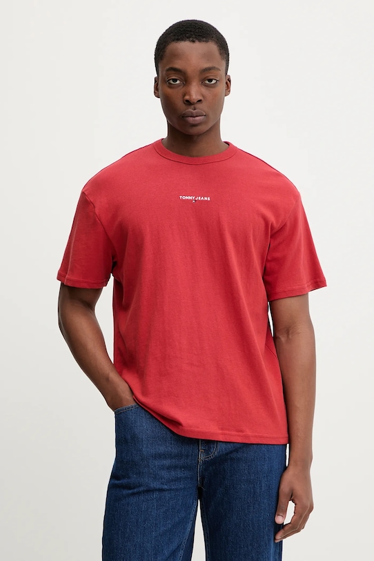 

Хлопковая футболка Tommy Jeans, красный