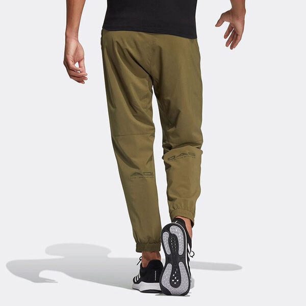Брюки Men's adidas Solid Color Logo Casual Joggers/Pants/Trousers Autumn Green, мультиколор — фото 4