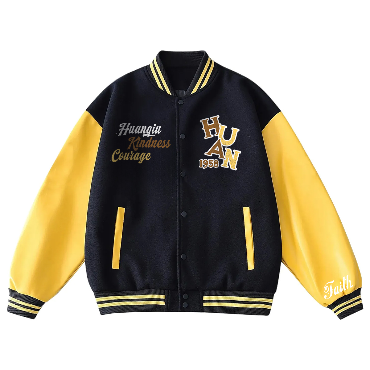 

Куртка Unisex с бейсбольным воротником утепленная HUANQIU, темно-синий