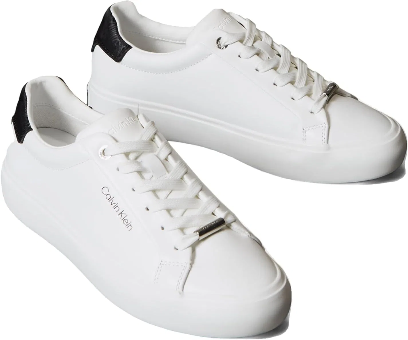 Кроссовки Calvin Klein Vulc Lace Up Lth/Moi, 0K5, 36 EU 0K5 - Bright White Black 36 — фото 3