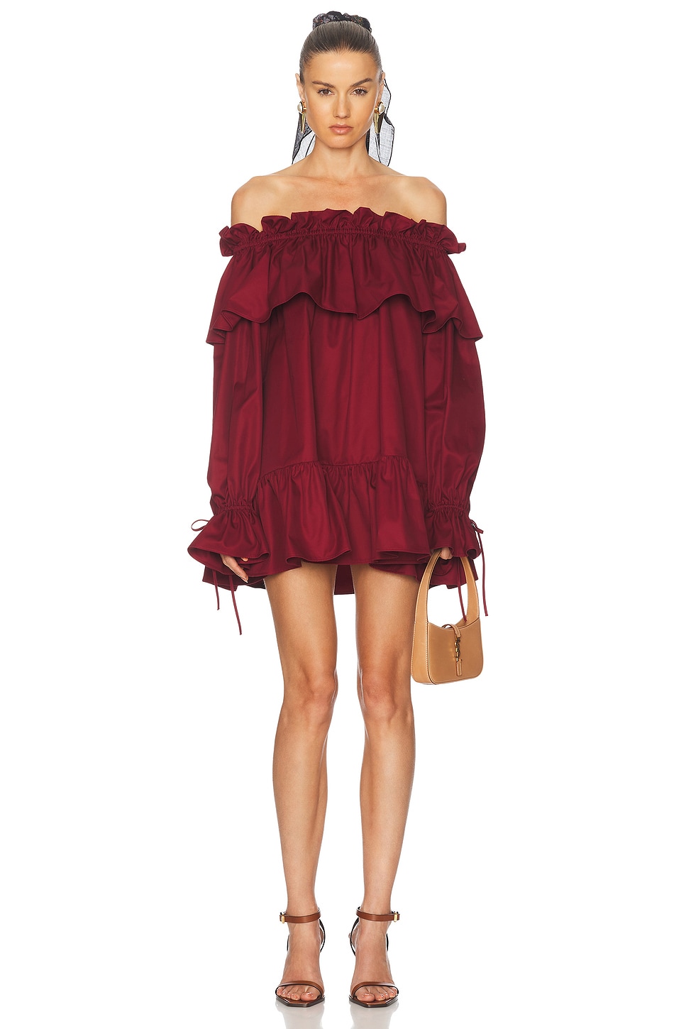 

Платье Блуза с открытыми плечами Saint Laurent, Rouge Fonce