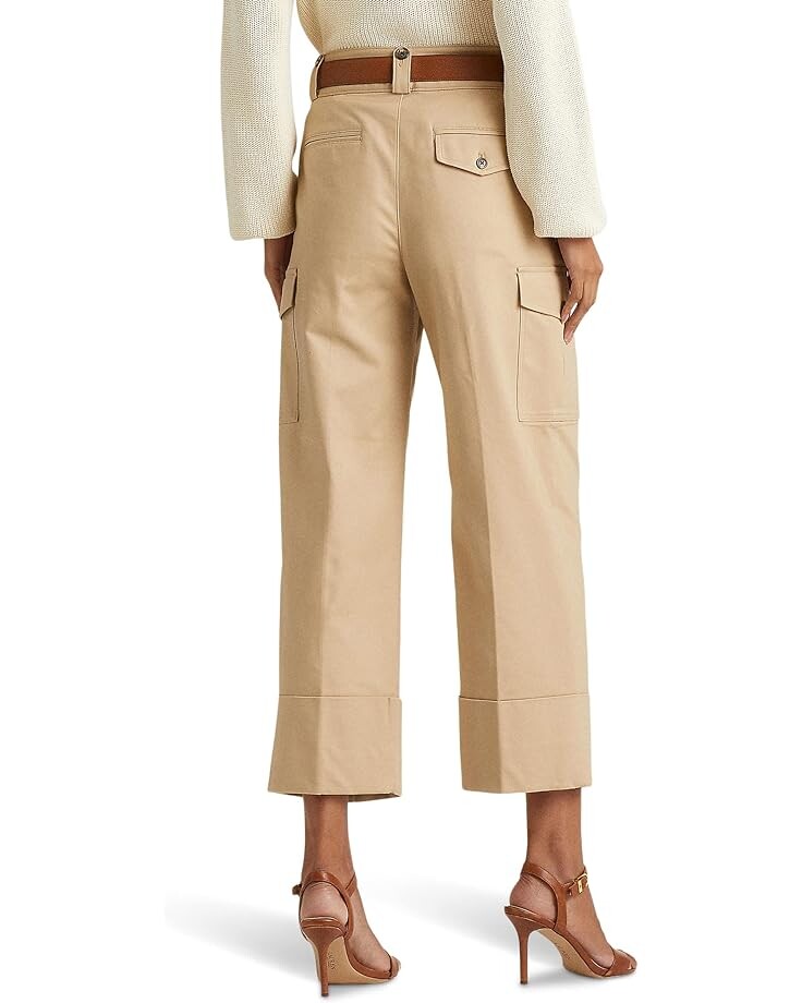 

Брюки LAUREN Ralph Lauren Stretch Cotton Cropped Cargo Pants, цвет Birch Tan