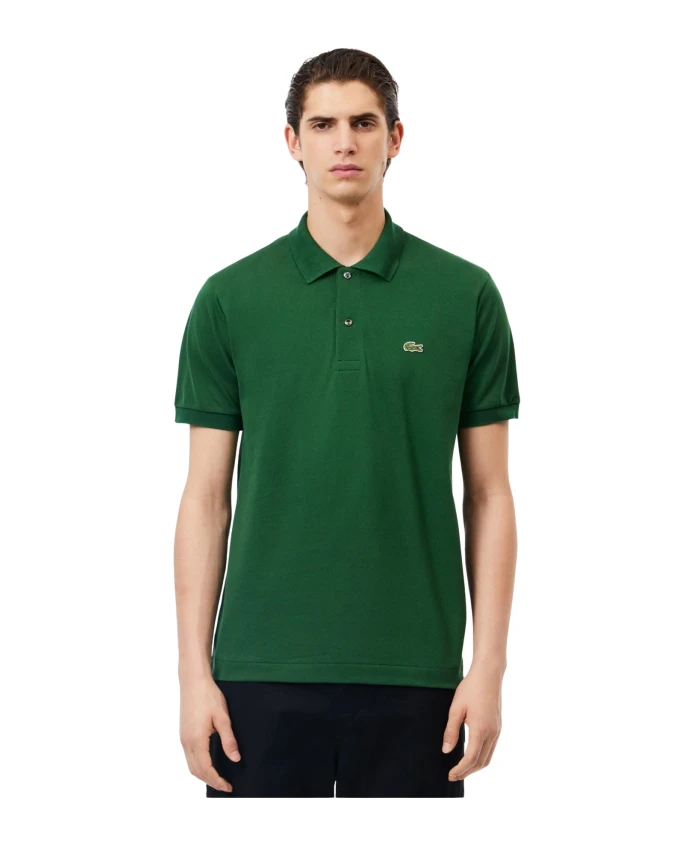 

Зеленая рубашка-поло с двумя пуговицами Lacoste, зеленый