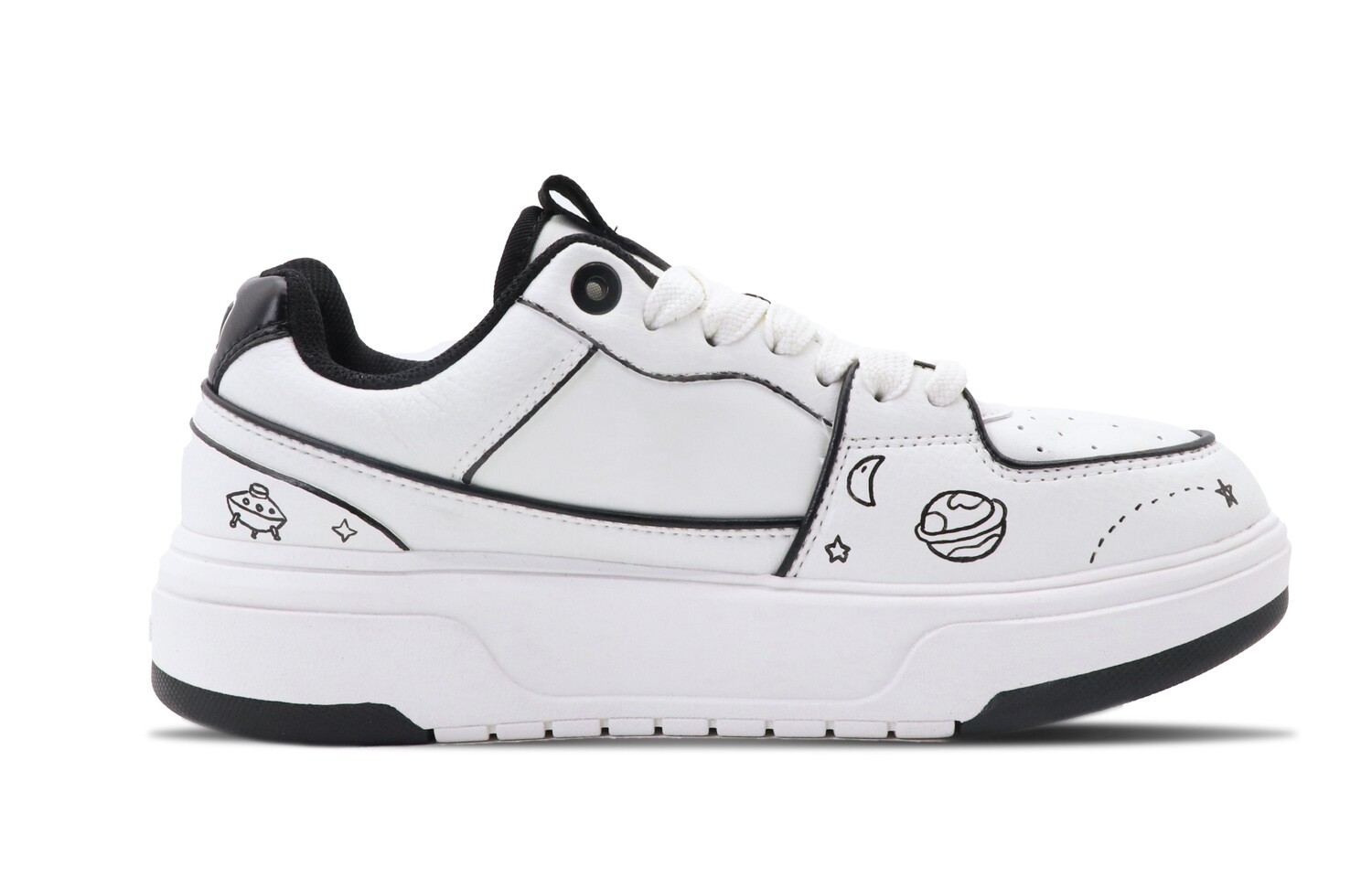 Кроссовки MLB Chunky Liner Skateboarding Shoes Unisex Low-top Black&White, белый