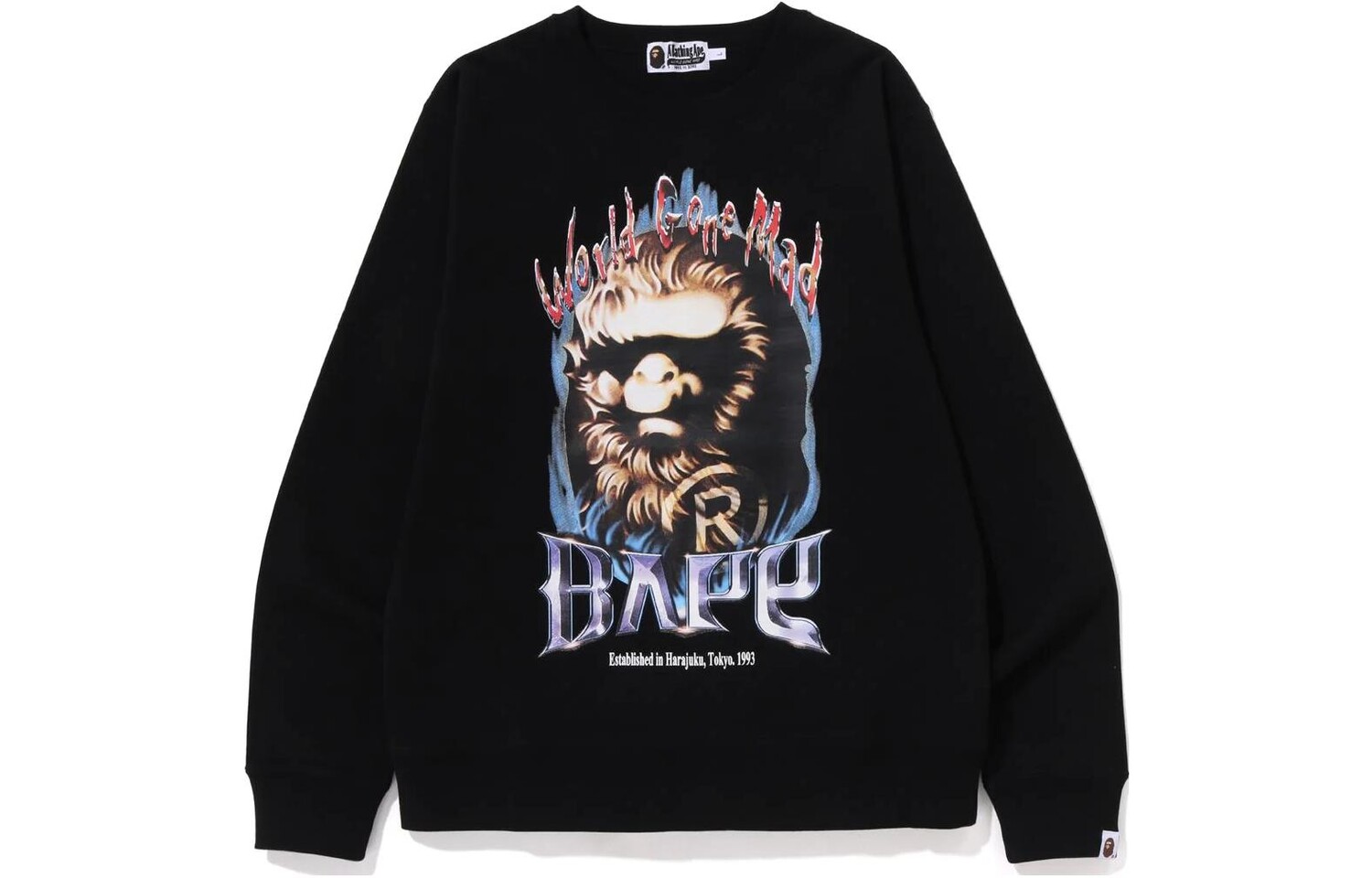 BAPE Графический жакет с изображением головы обезьяны A Bathing Ape, черный — фото 2