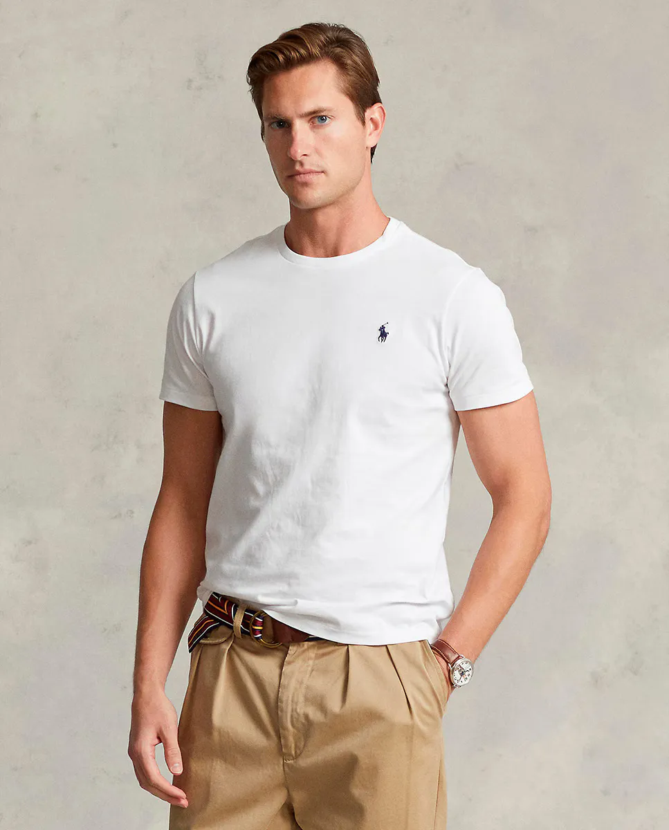 

Трикотажная мужская футболка Slim Fit на заказ Polo Ralph Lauren, белый