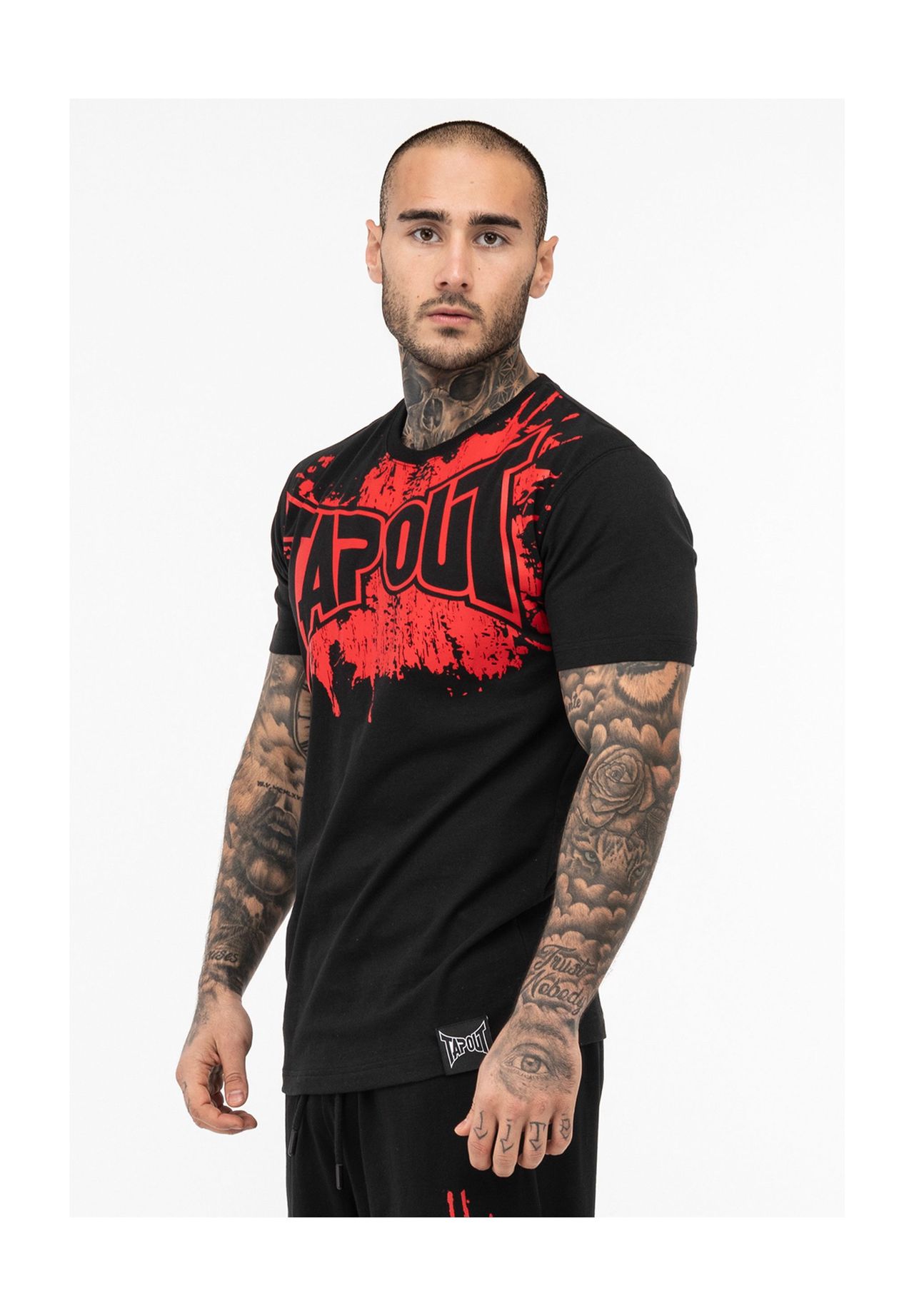 

Мужская футболка обычного кроя SPLASHED TAPOUT, черно-красный