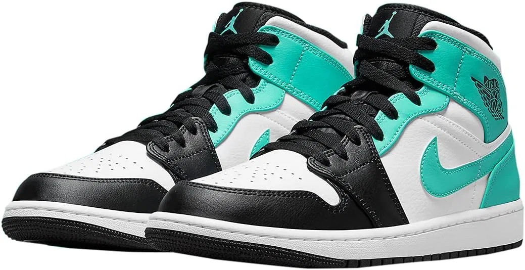 Кроссовки Nike Air Jordan 1 Mid Se, белый черный Island Green — фото 3