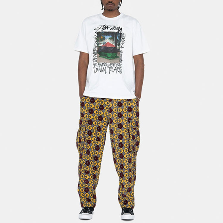 Джинсовые слезы X повседневные брюки унисекс хаки Stussy, хаки — фото 3