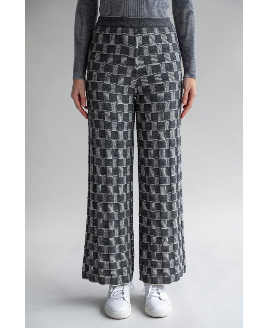 

Женские клетчатые трикотажные брюки Zoe SSKEIN, Grey
