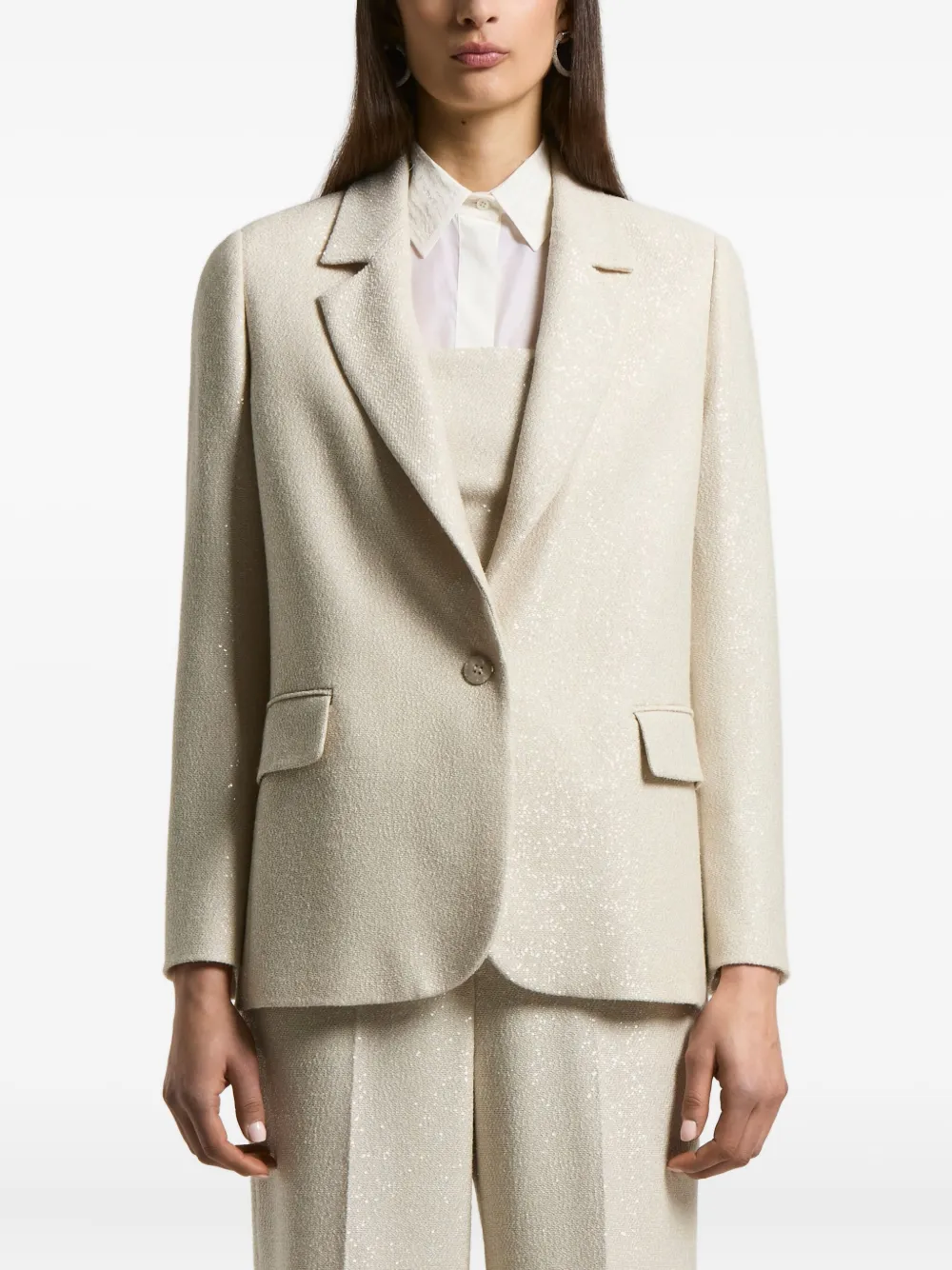 

Жакет на одной пуговице Peserico, нейтральный