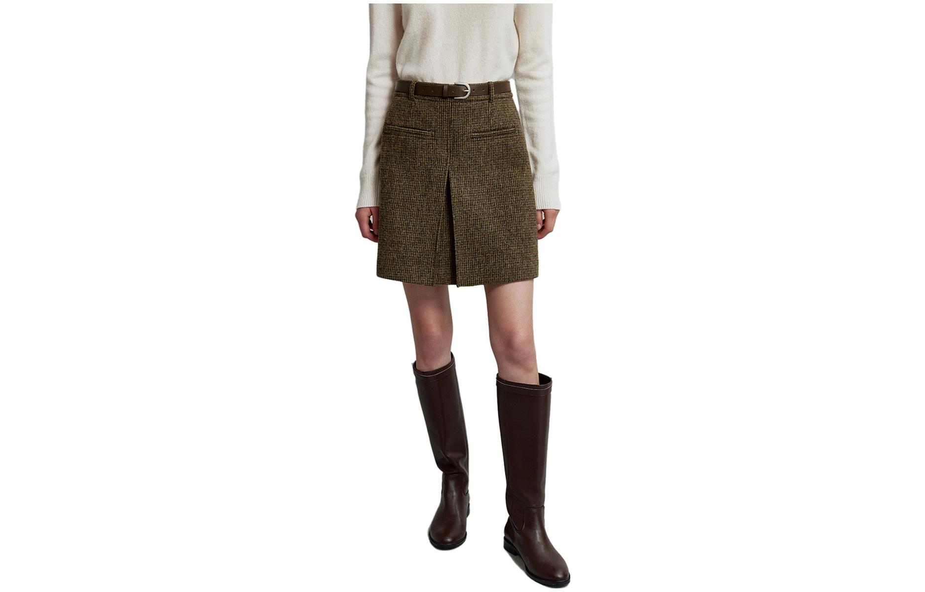 

ELLE Повседневная короткая юбка женская Coffee Plaid