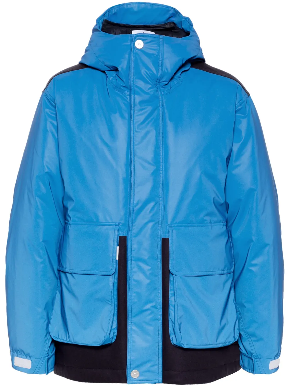 

Пуховик с логотипом Stone Island, синий