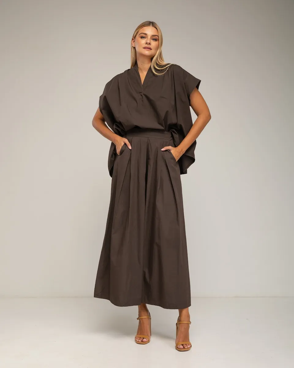 

Женские брюки-палаццо с карманами Tantra, темно-коричневый