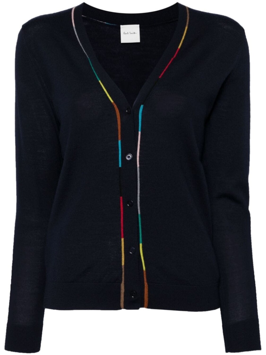 

Paul Smith кардиган из мериносовой шерсти с контрастной отделкой, синий