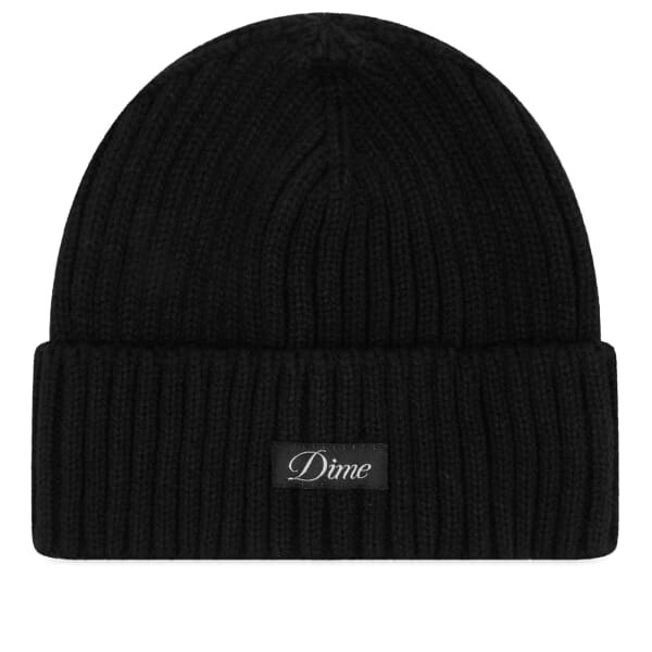 

Складная шапка с курсивным логотипом Dime, черный