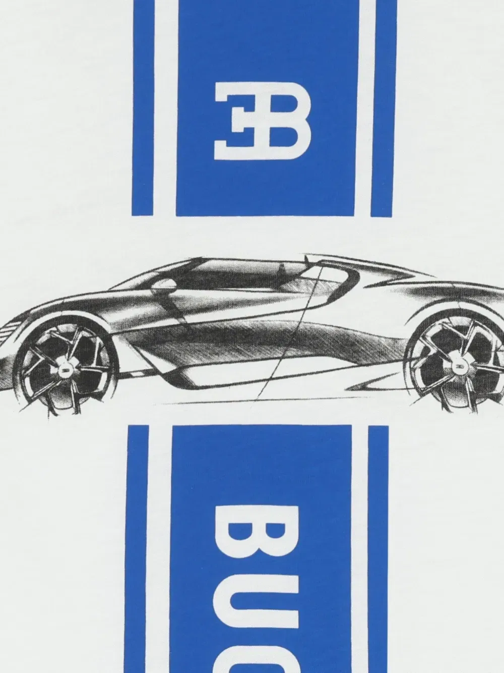 Футболка с изображением автомобиля Bugatti Kids, белый — фото 3