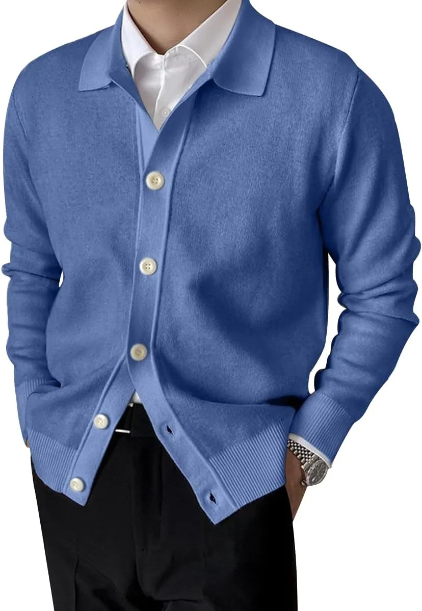 

Мужской кардиган QZH.DUAO легкий с лацканом