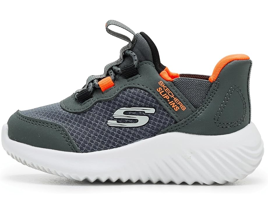 Детские кроссовки Skechers Hands Free Slip-Ins: Bounder-Brisk-Burst 403822N (для малышей) SKECHERS KIDS, Charcoal/Orange — фото 4