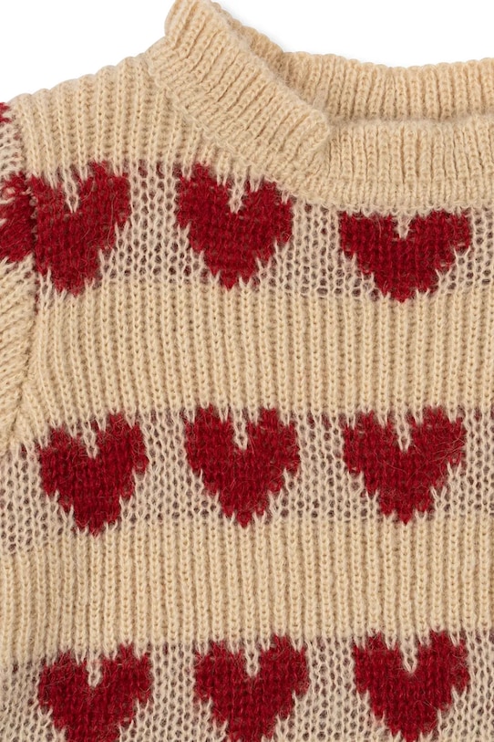 Детский свитер с добавлением шерсти LAULA SWEATER Konges Sløjd, бежевый — фото 3