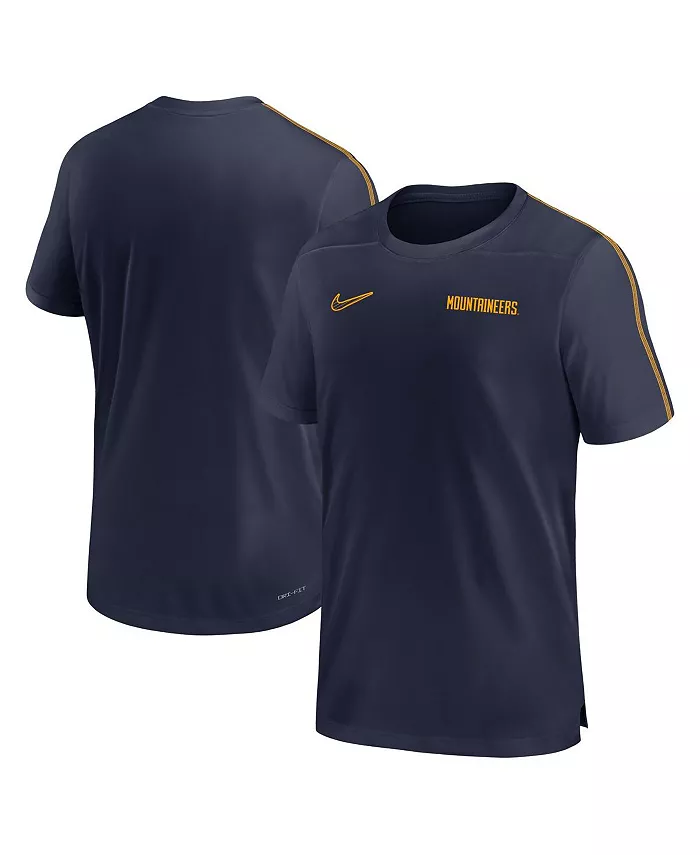 

Мужская футболка West Virginia Mountaineers 2024 Sideline Coach Performance T-shirt Nike, синий
