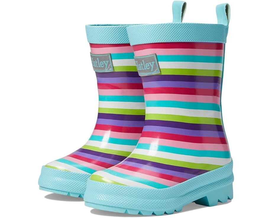 

Ботинки Hatley Magical Stripes Shiny Rain Boots, синий