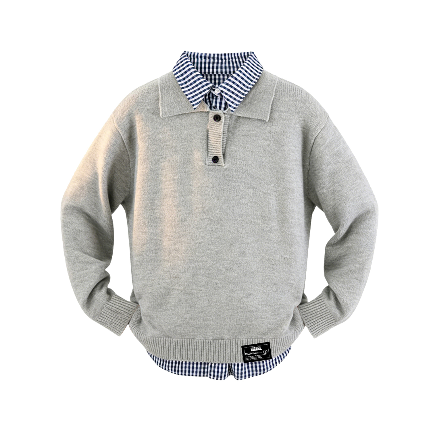 

Толстый базовый слой с воротником-поло ZIAREL, серый (skin-friendly and comfortable soft)