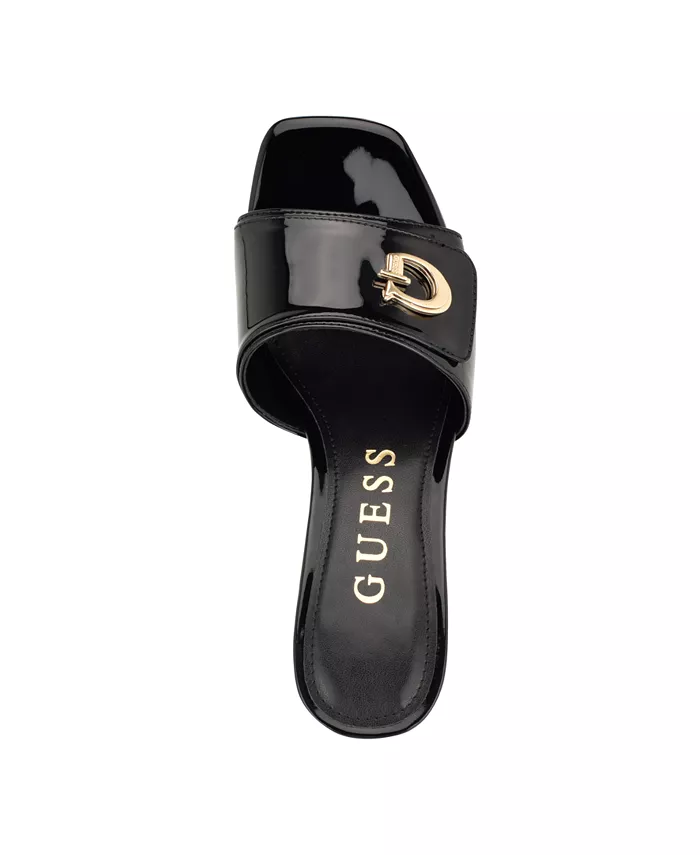 Женские сандалии Gallai на блочном каблуке без застежки GUESS, черный — фото 4