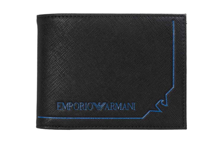 

EMPORIO ARMANI Кожаный кошелек для мужчин Black, Black