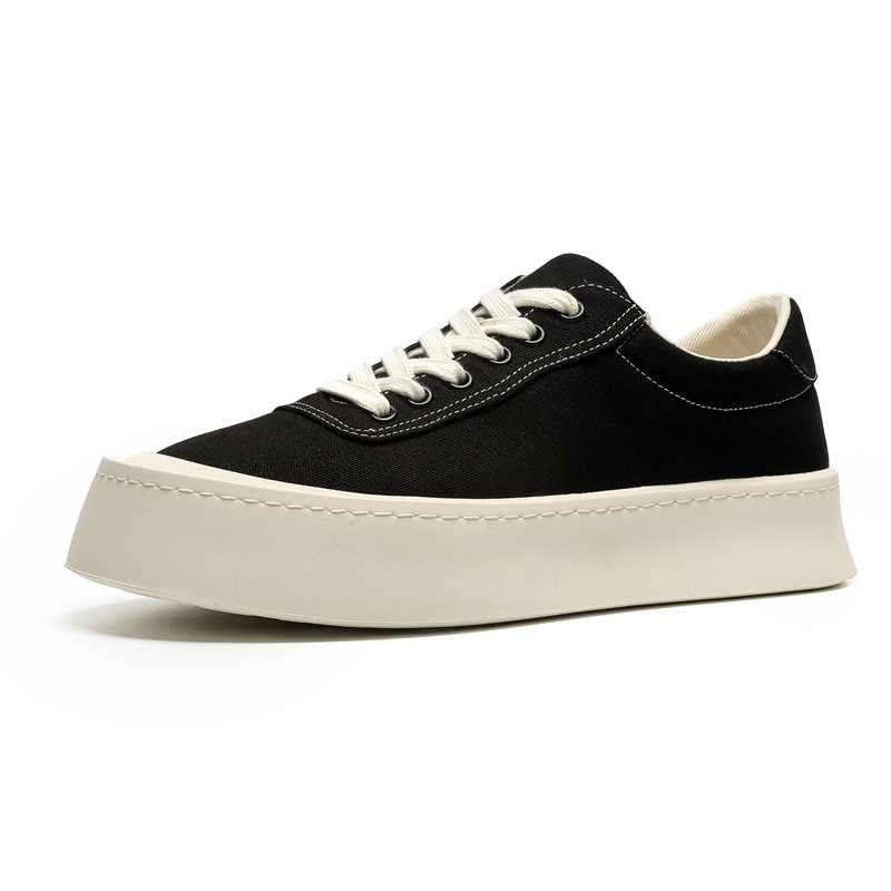 

WEISHIBANGWEI Дышащие противоскользящие устойчивые к истиранию низкие кеды для увеличения роста мужские - черные, цвет Black