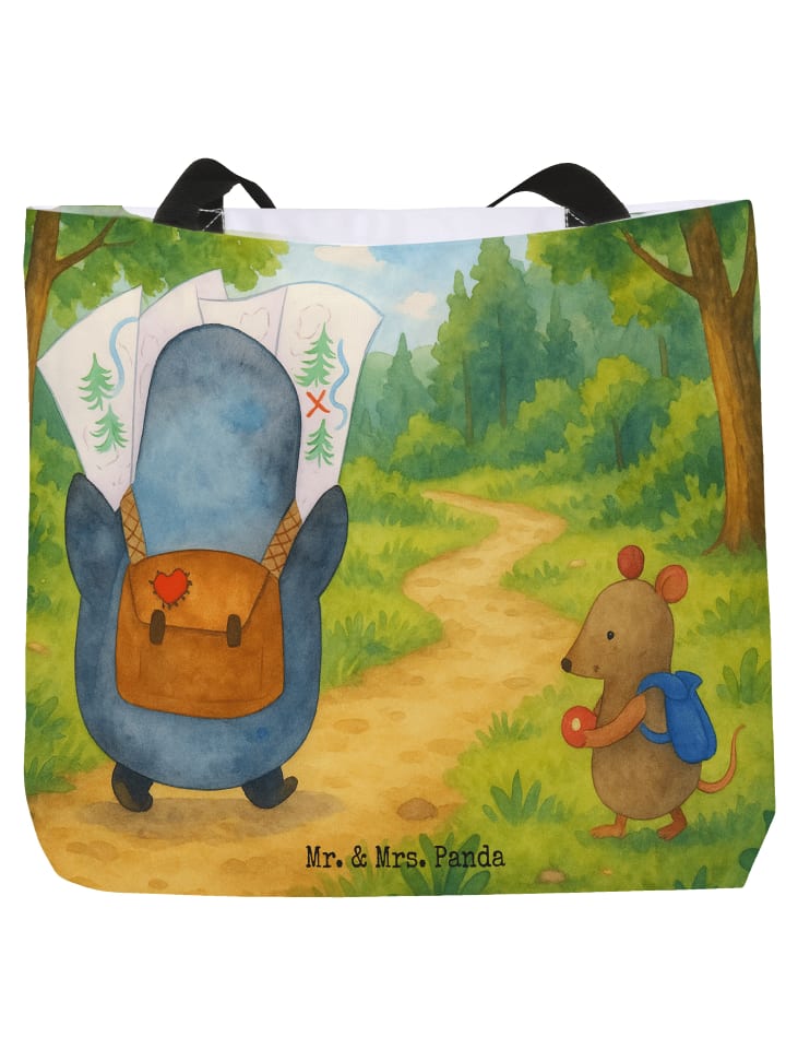 

Mr. & Mrs. Panda Сумка-шоппер с изображением пингвина и мыши, белого цвета