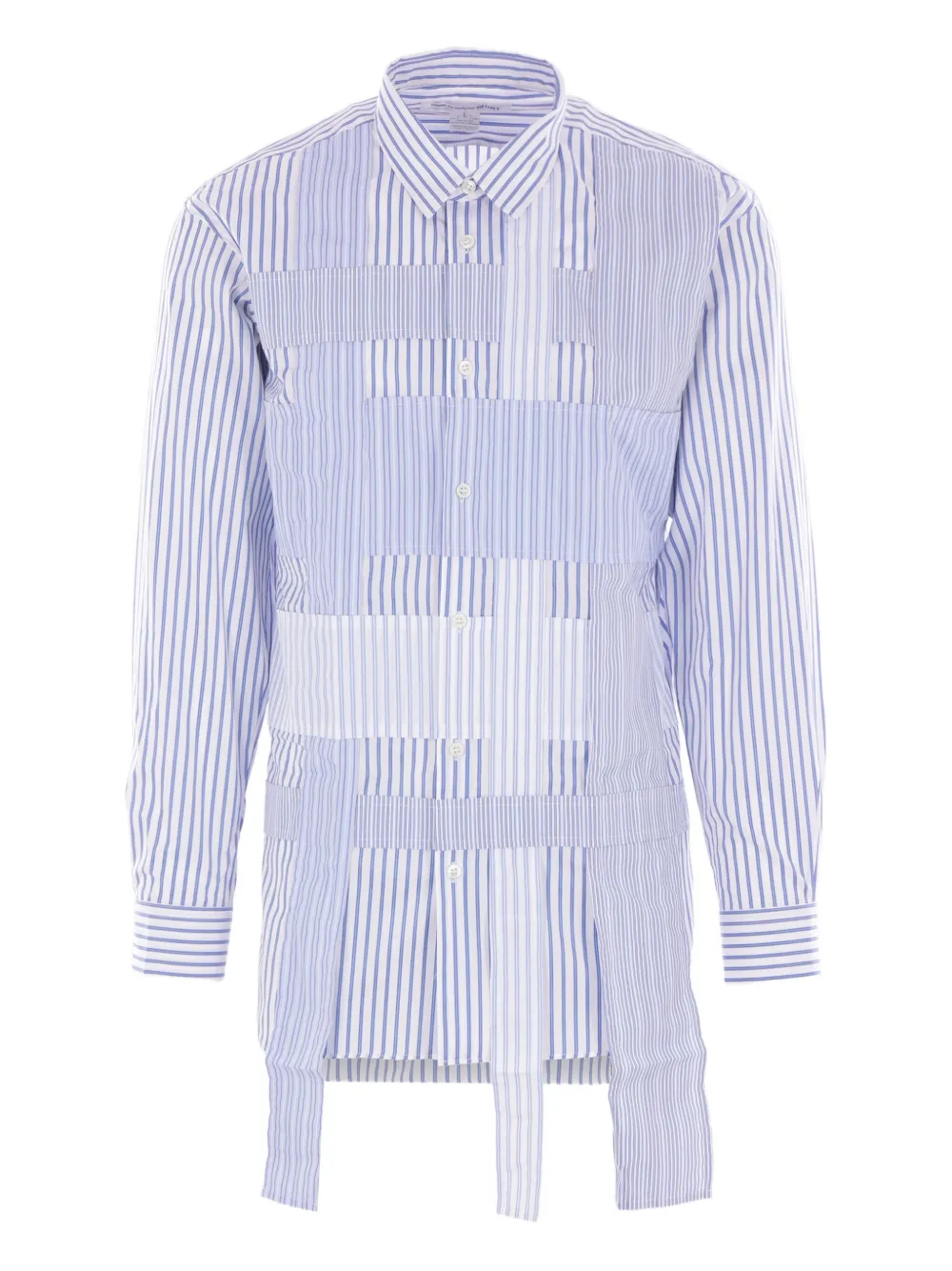 

Полосатая рубашка в технике пэчворк Comme Des Garçons Shirt, синий