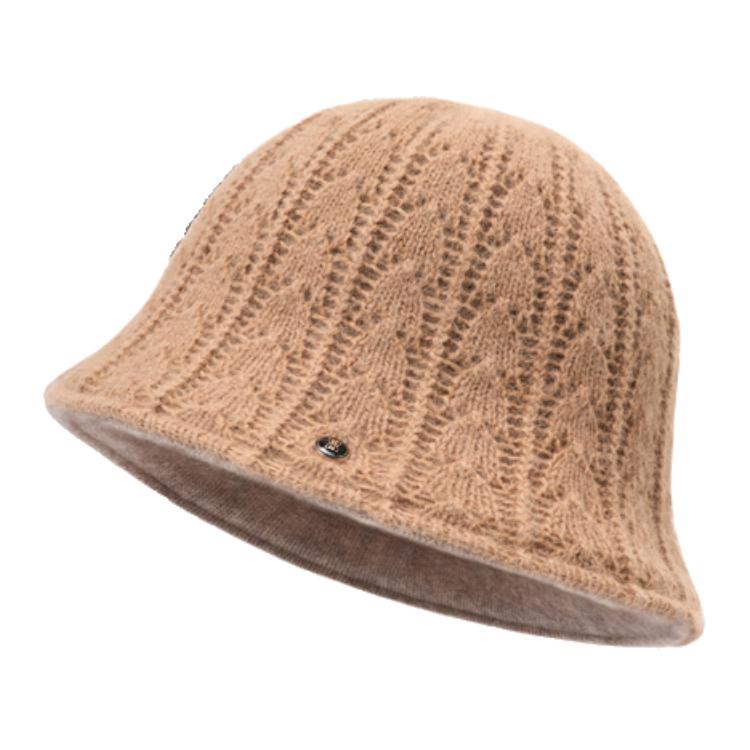 

Кроличья меховая шляпа-ведро для женщин ELLE, oats camel