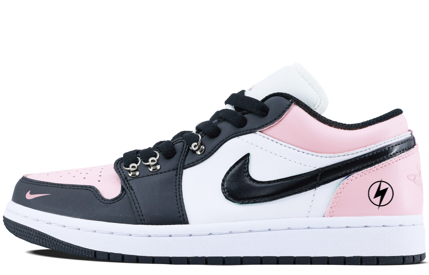 

Кроссовки Air Jordan 1 Vintage Basketball Shoes Unisex Low-top Black/pink/white, черный/розовый