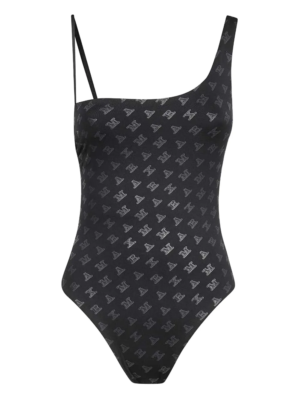 

Купальник на одно плечо с логотипом MAX MARA, черный