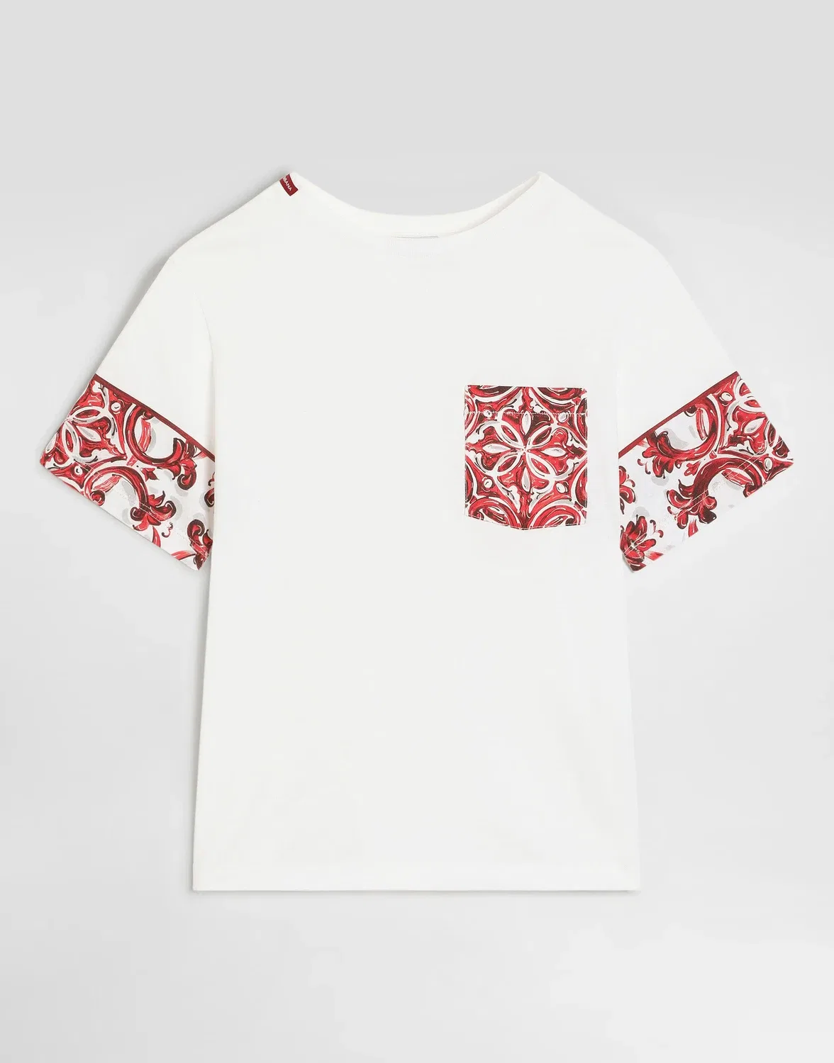 Футболка из джерси с принтом «Майолика» DOLCE & GABBANA, белый