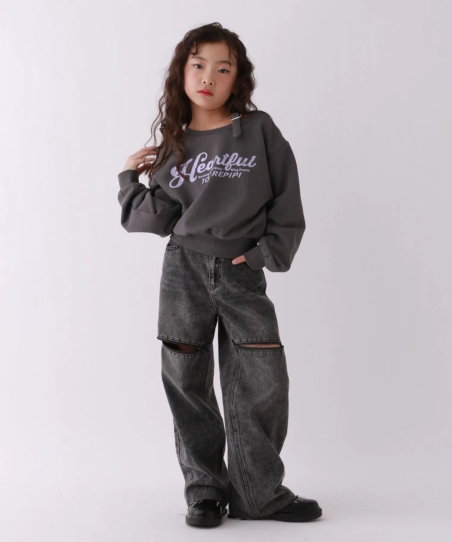 【10C REPIPI】Джинсовые брюки KneeZiP — фото 3